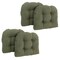 19-inch U-Shaped Micro Suede Tufted Dining Chair Cushions (Set of 4) - Sage